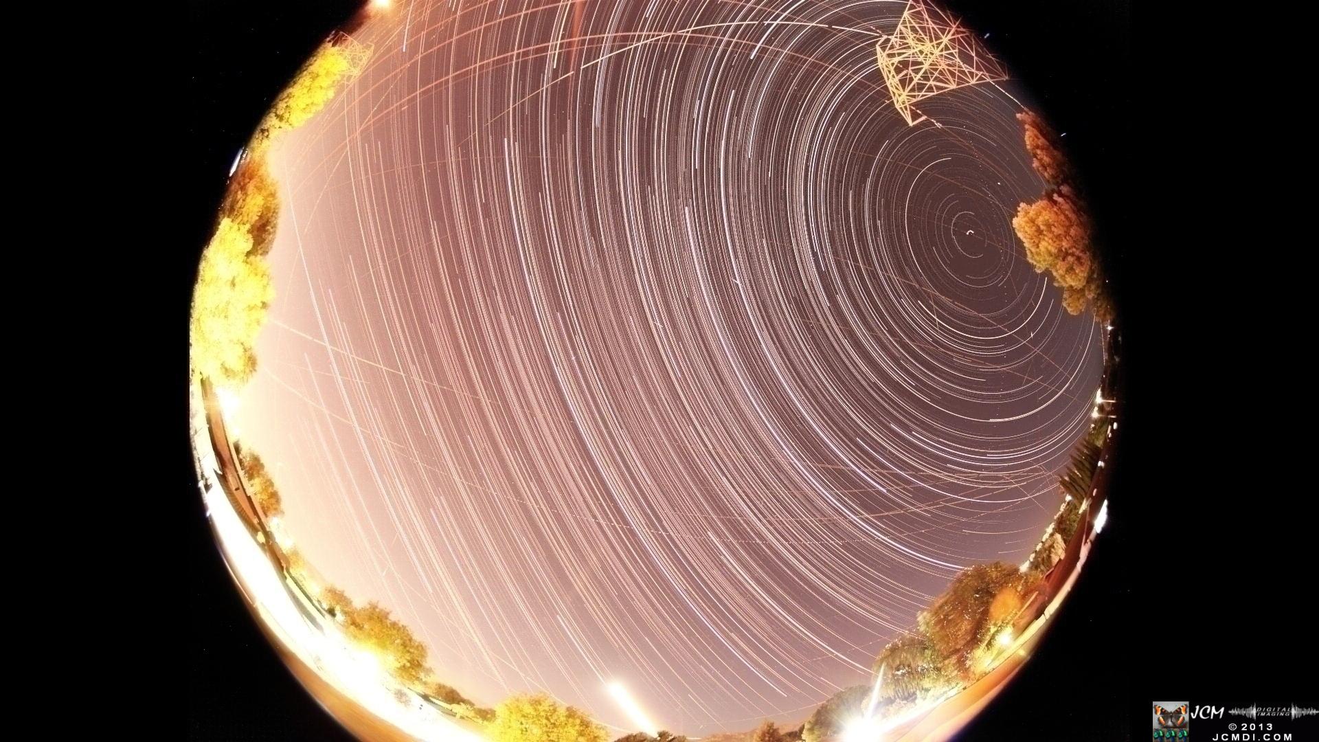 Perseid meteor sky � composite all night image Tokina Fisheye